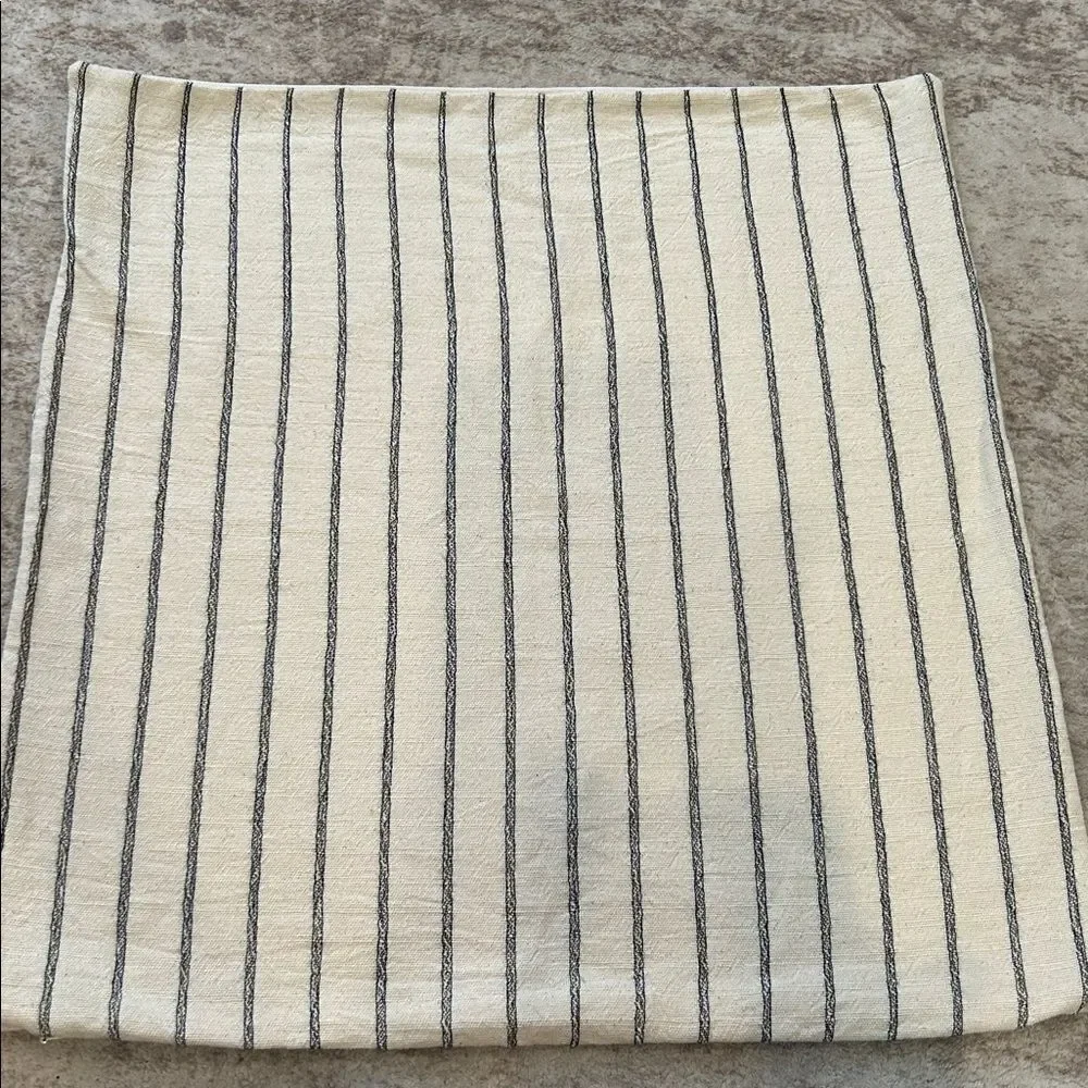 Linen and James Walker Natural Black Stripe pillow cover 20”x20”